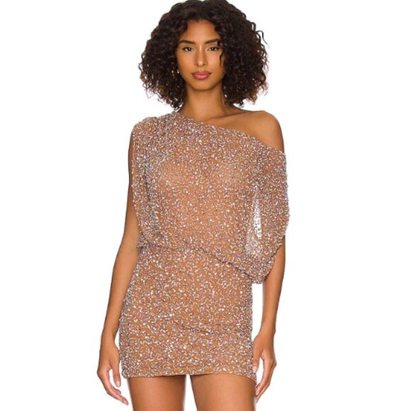 Retrofete Yvette Dress in Silver & Nude NWT Size XS - Picture 1 of 4